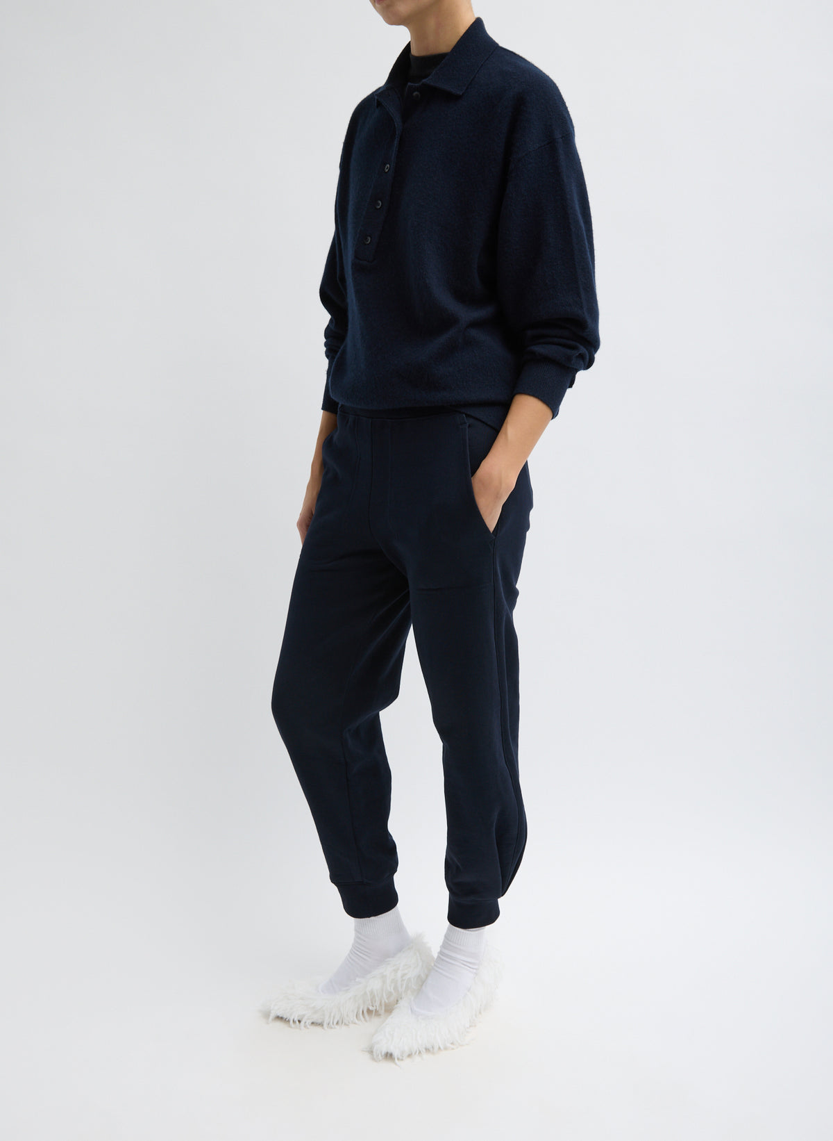 Tibi Navy Calder Sweatpant