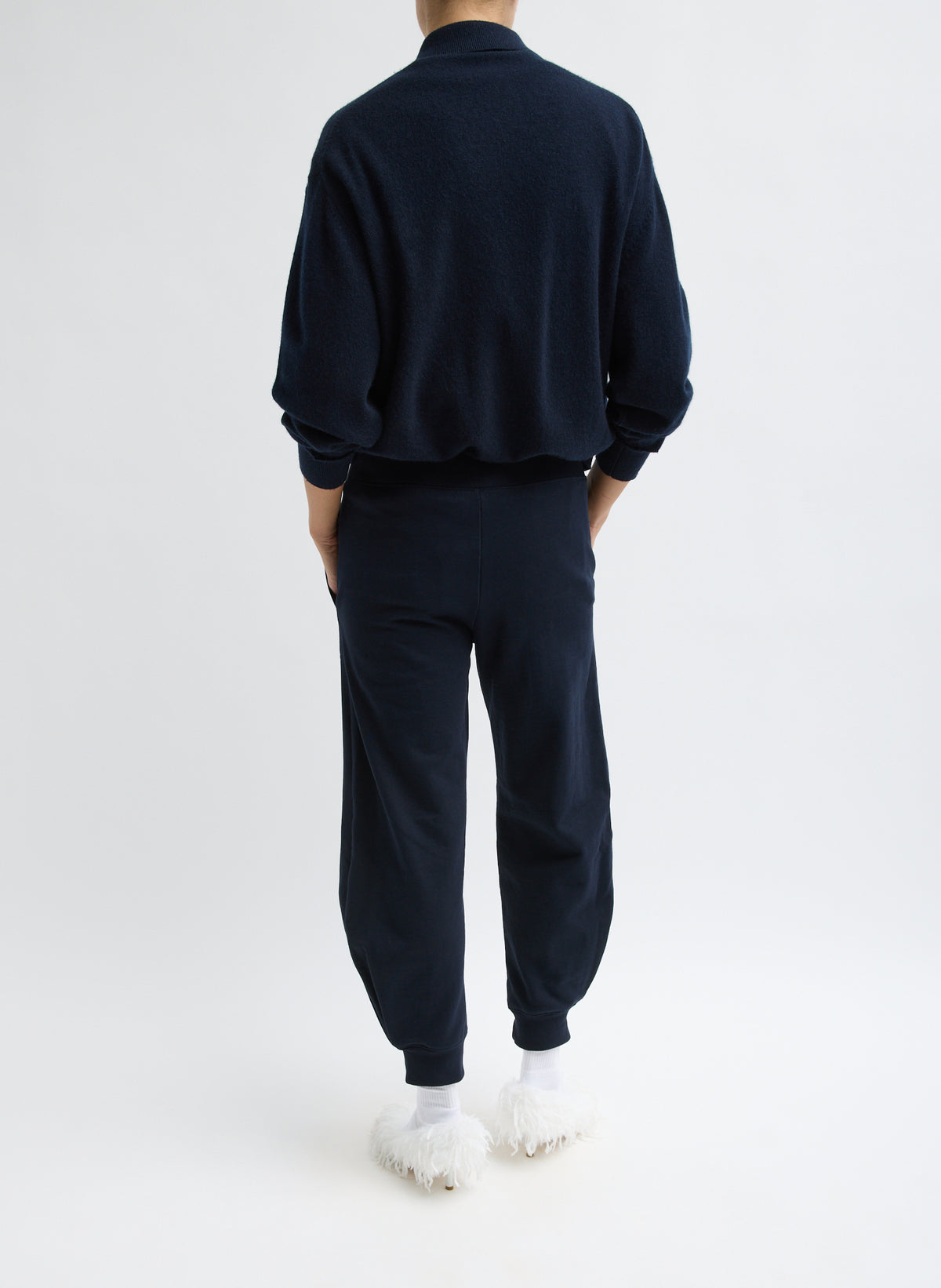 Tibi Navy Calder Sweatpant