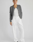 Almina Concept Classic Crew Grey Wool Cardigan