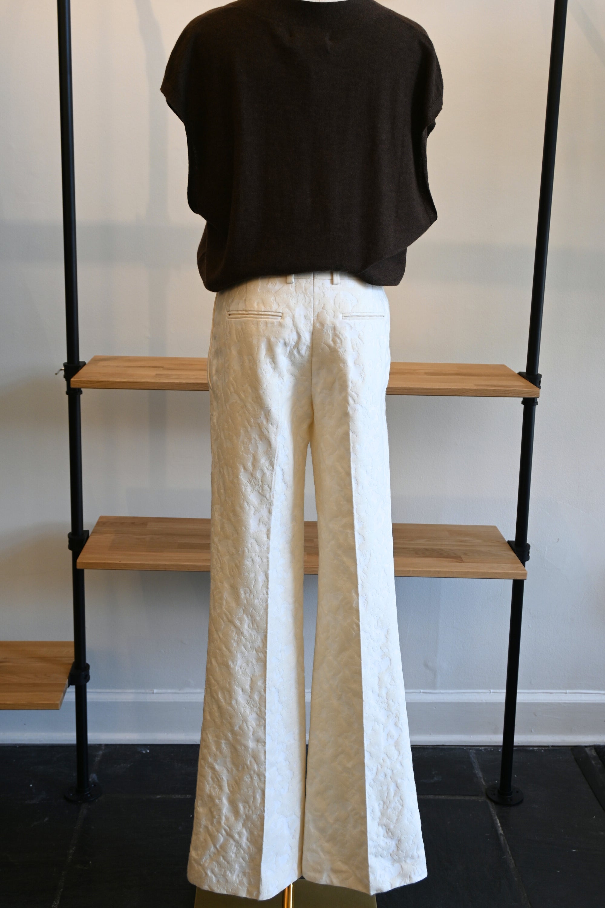 Celine Off-White Textured Pants