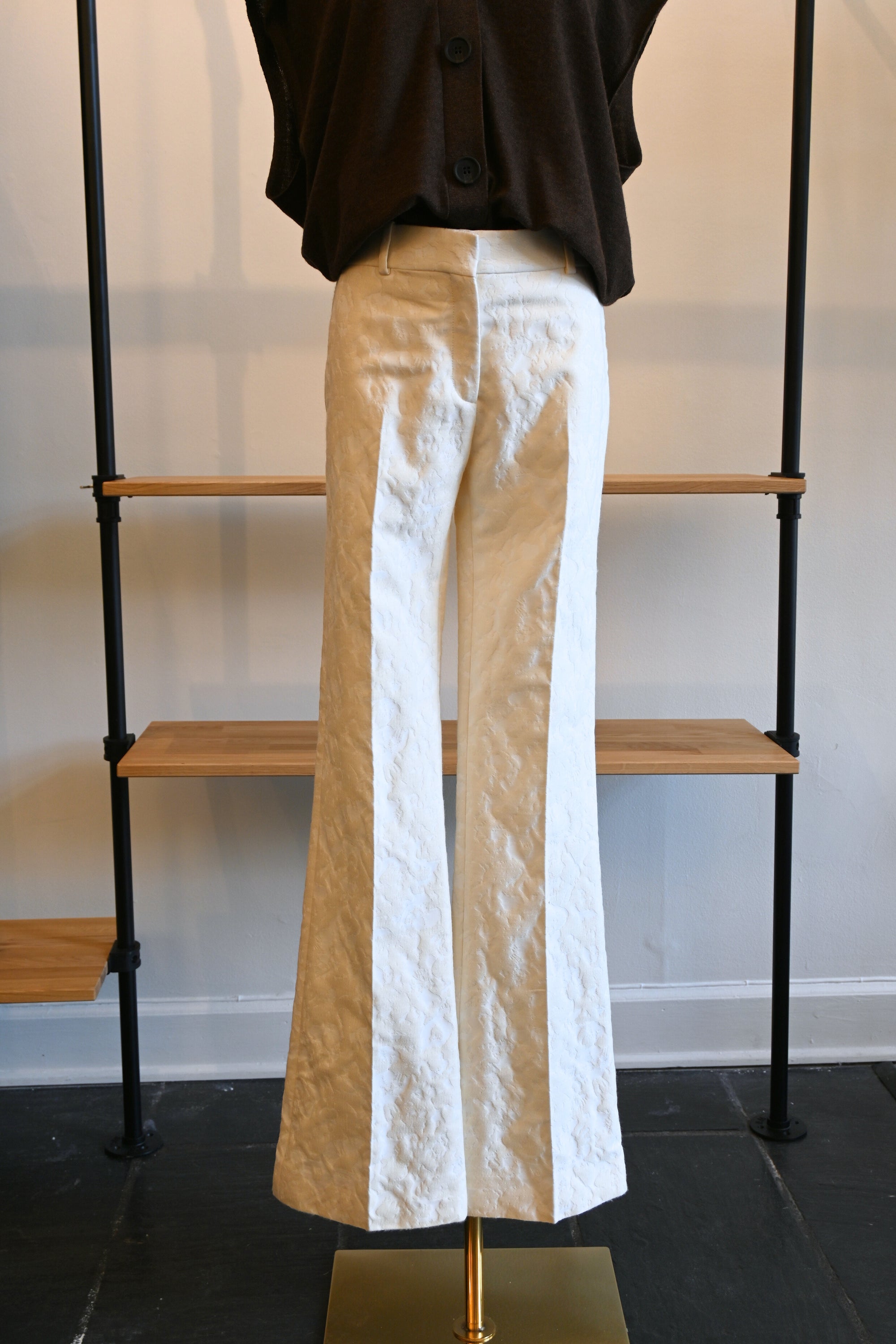 Celine Off-White Textured Pants