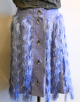 Ganni Persian Violet Fringe Mesh Skirt - Size 42