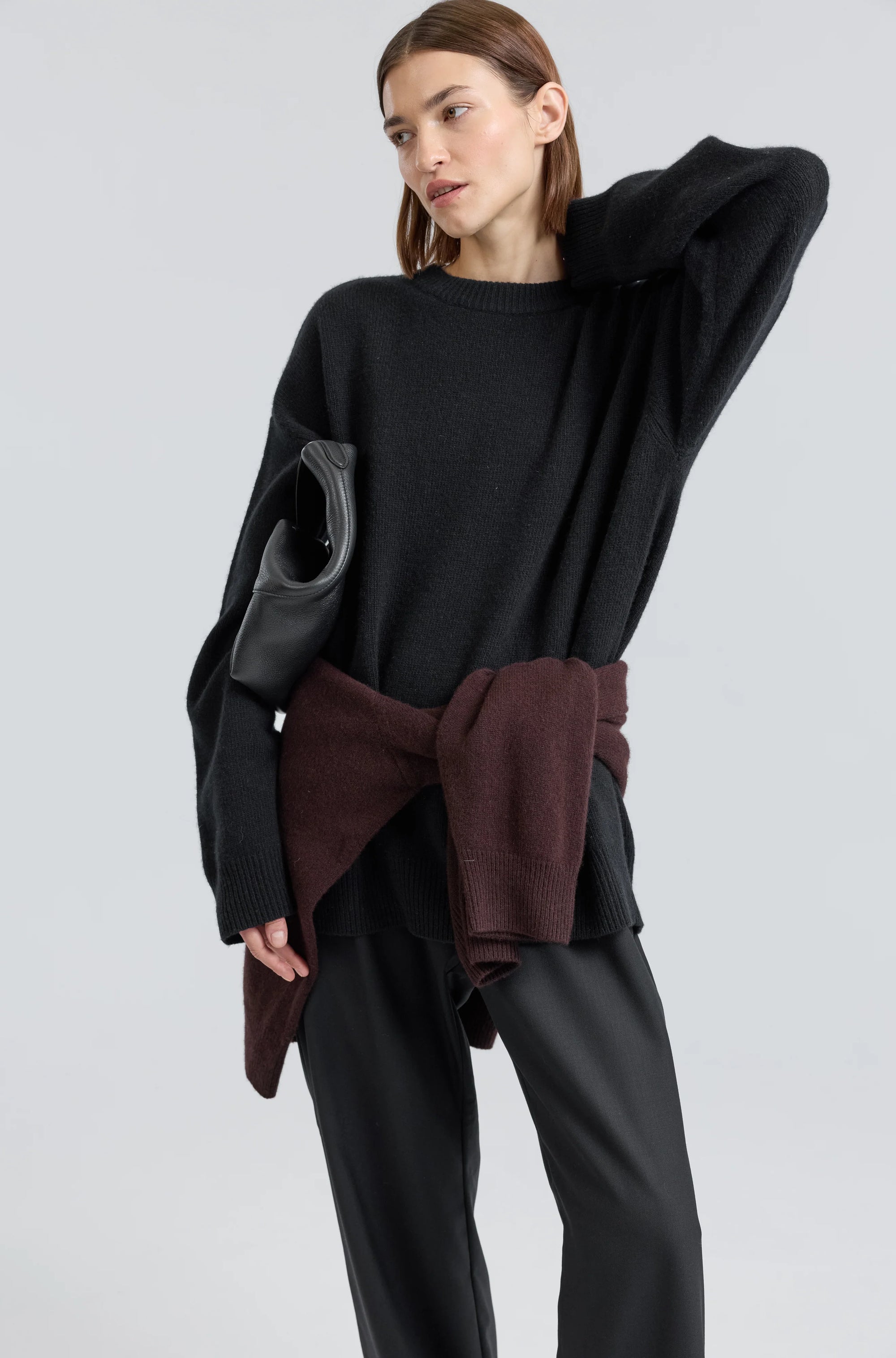Almina Concept Black Oversized Wool/Cashmere Sweater