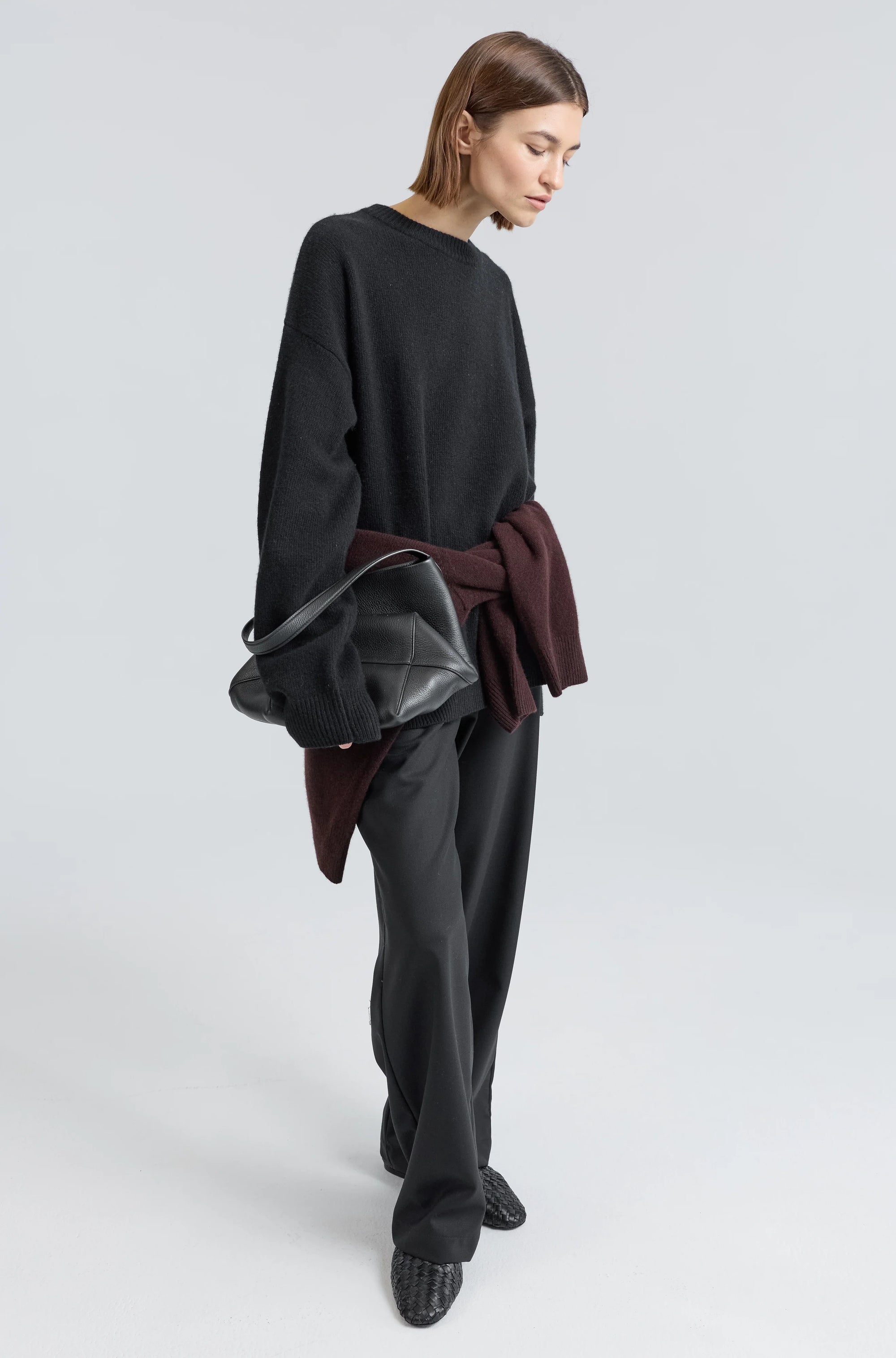 Almina Concept Black Oversized Wool/Cashmere Sweater