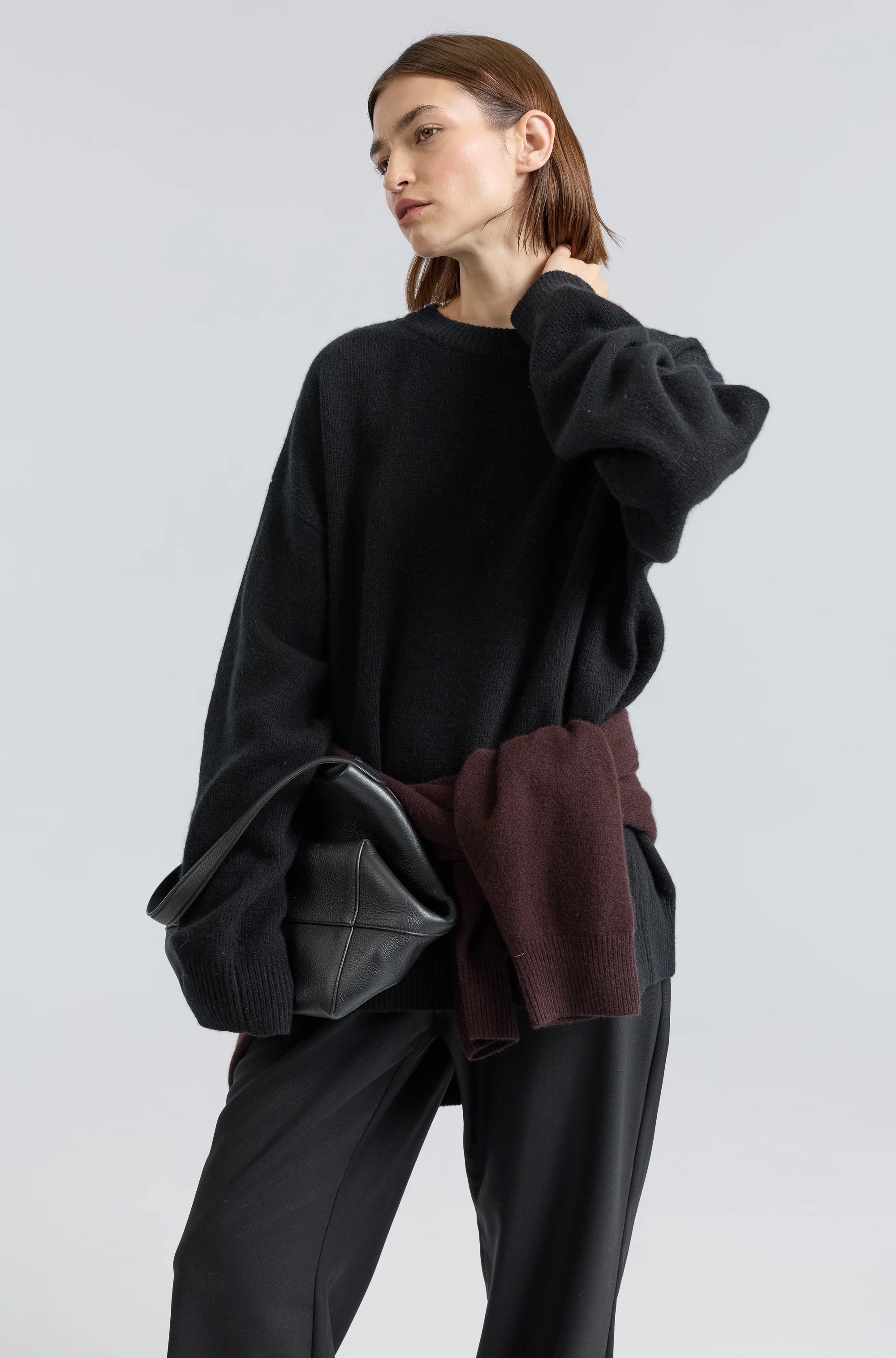 Almina Concept Black Oversized Wool/Cashmere Sweater