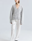 Almina Concept Light Grey V-Neck Cardigan
