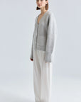 Almina Concept Light Grey V-Neck Cardigan