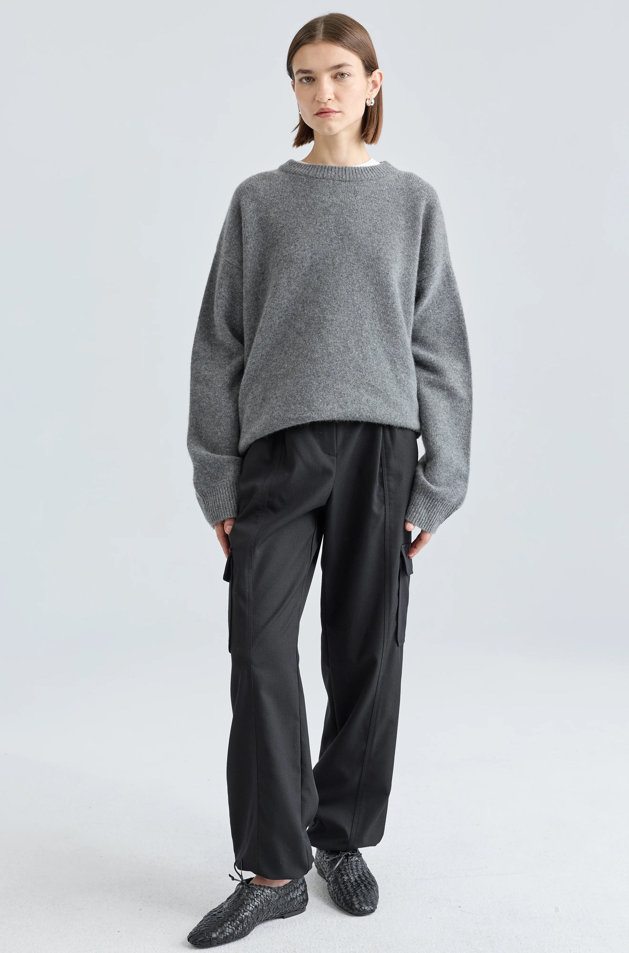 Almina Concept Grey Oversized Wool/Cashmere Sweater