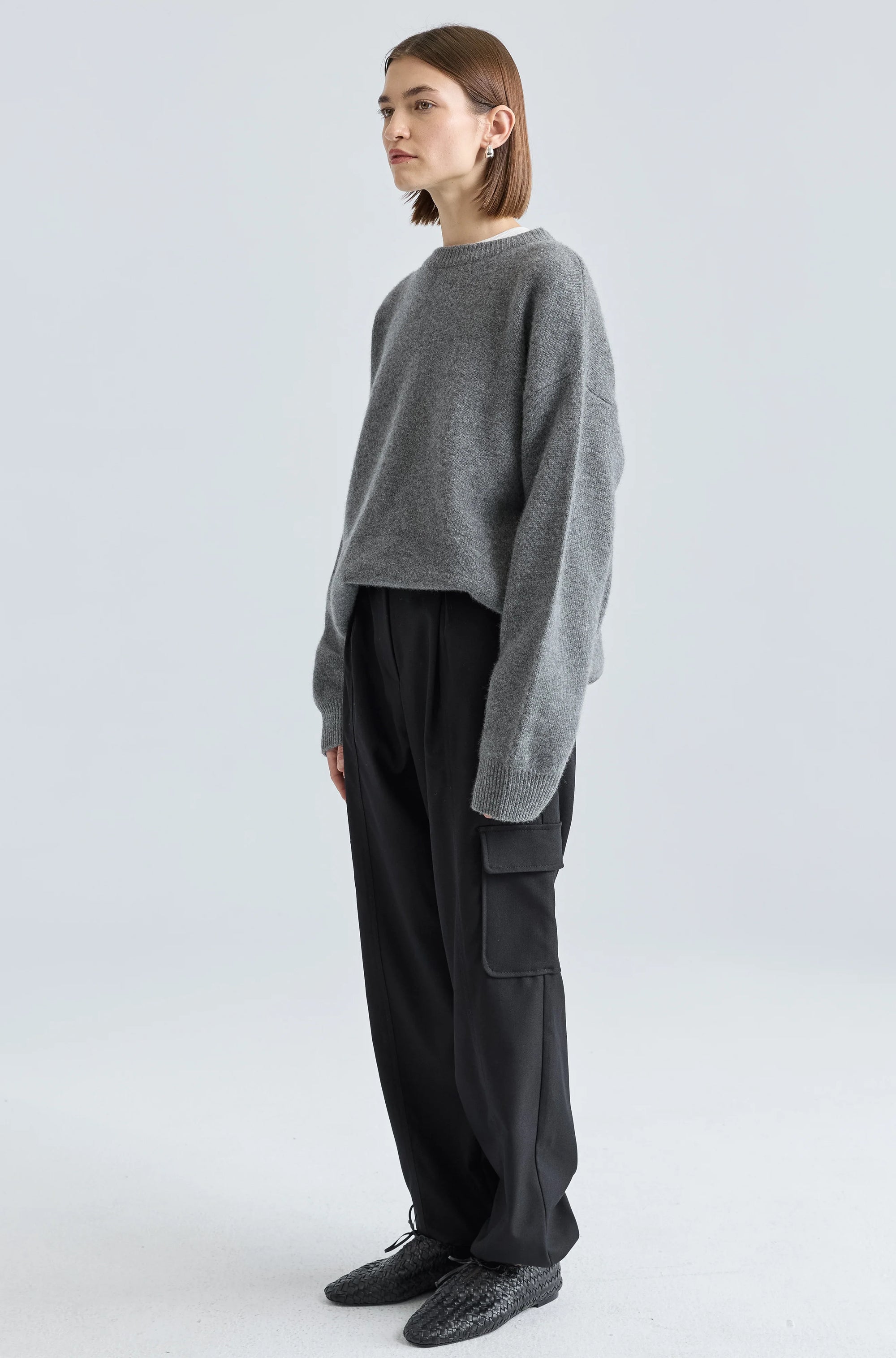 Almina Concept Grey Oversized Wool/Cashmere Sweater