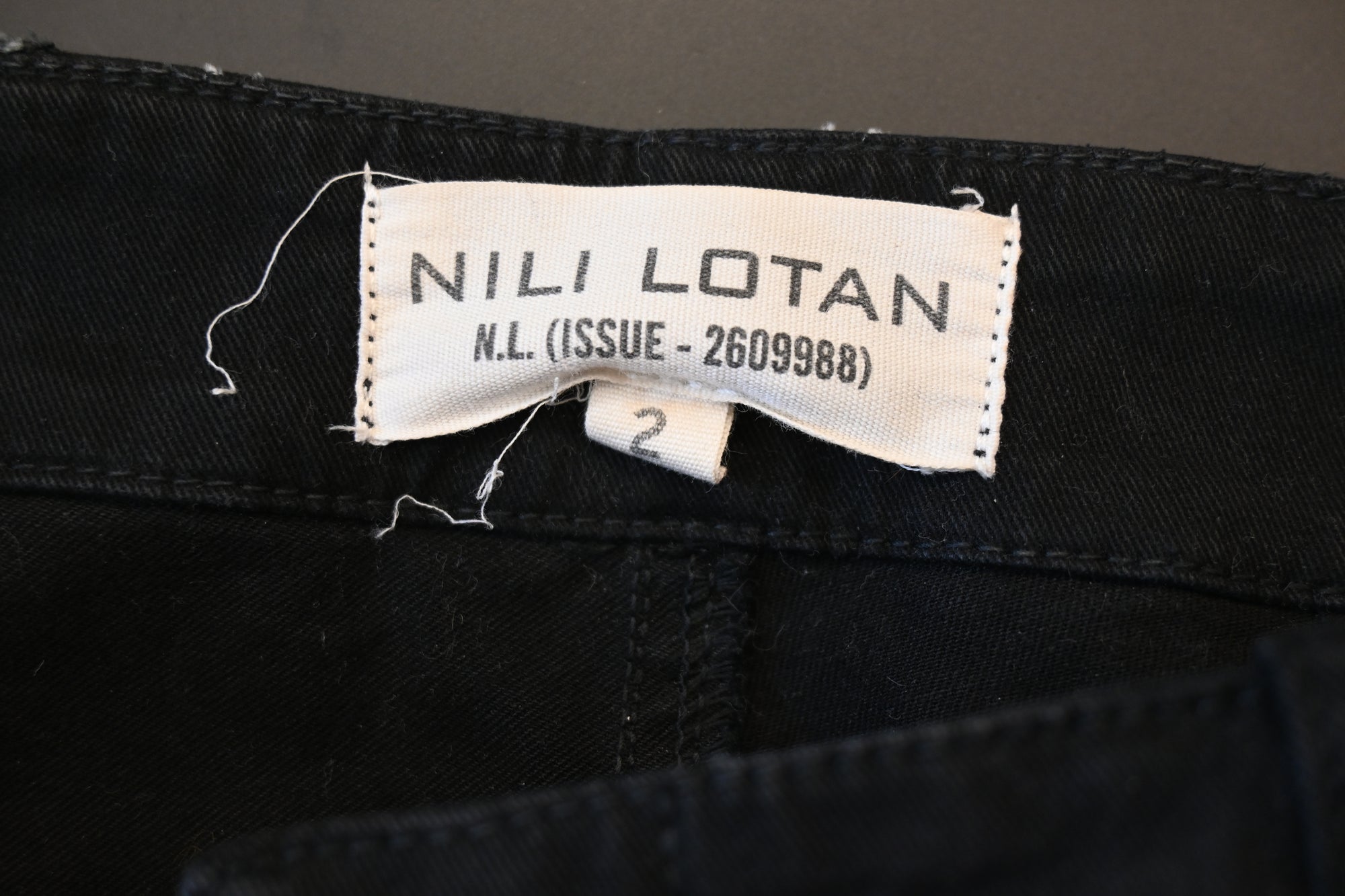 Nili Lotan Cropped French Military Pants in Washed Black Gray