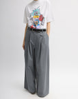 Tibi Biotwill Grey Triple Pleat Pants