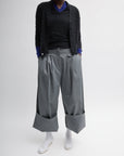 Tibi Biotwill Grey Triple Pleat Pants