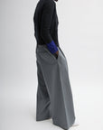 Tibi Biotwill Grey Triple Pleat Pants