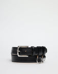 Tibi Classic Ring Hardware Black Leather Belt