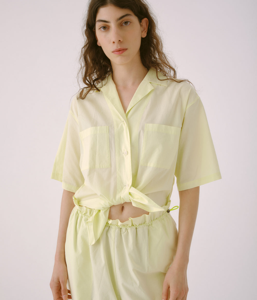 Sayaka Davis Soft Lime Open Collar Jumpsuit