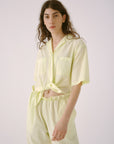 Sayaka Davis Soft Lime Open Collar Jumpsuit