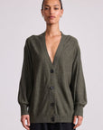 Apiece Apart Drippy Tissue Cardigan in olive