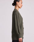 Apiece Apart Drippy Tissue Cardigan in olive