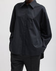 Tibi Black Oversized Gabe Shirt