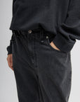 Tibi Black Mou Denim Clift Jean