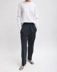 Tibi Black Nylon Piped Jogger