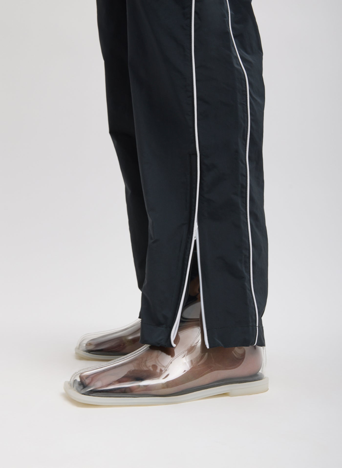 Tibi Black Nylon Piped Jogger