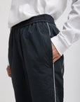 Tibi Black Nylon Piped Jogger