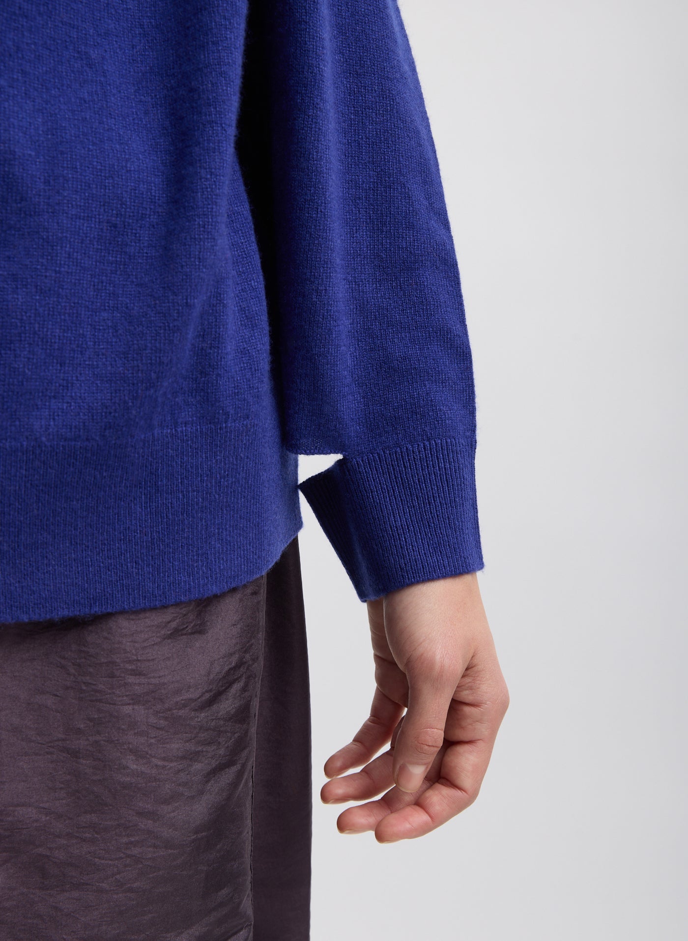 Tibi Washable Cashmere Easy Polo Sweater in Ink Blue
