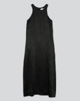 Sayaka Davis Black Crinkled Satin Tank Dress