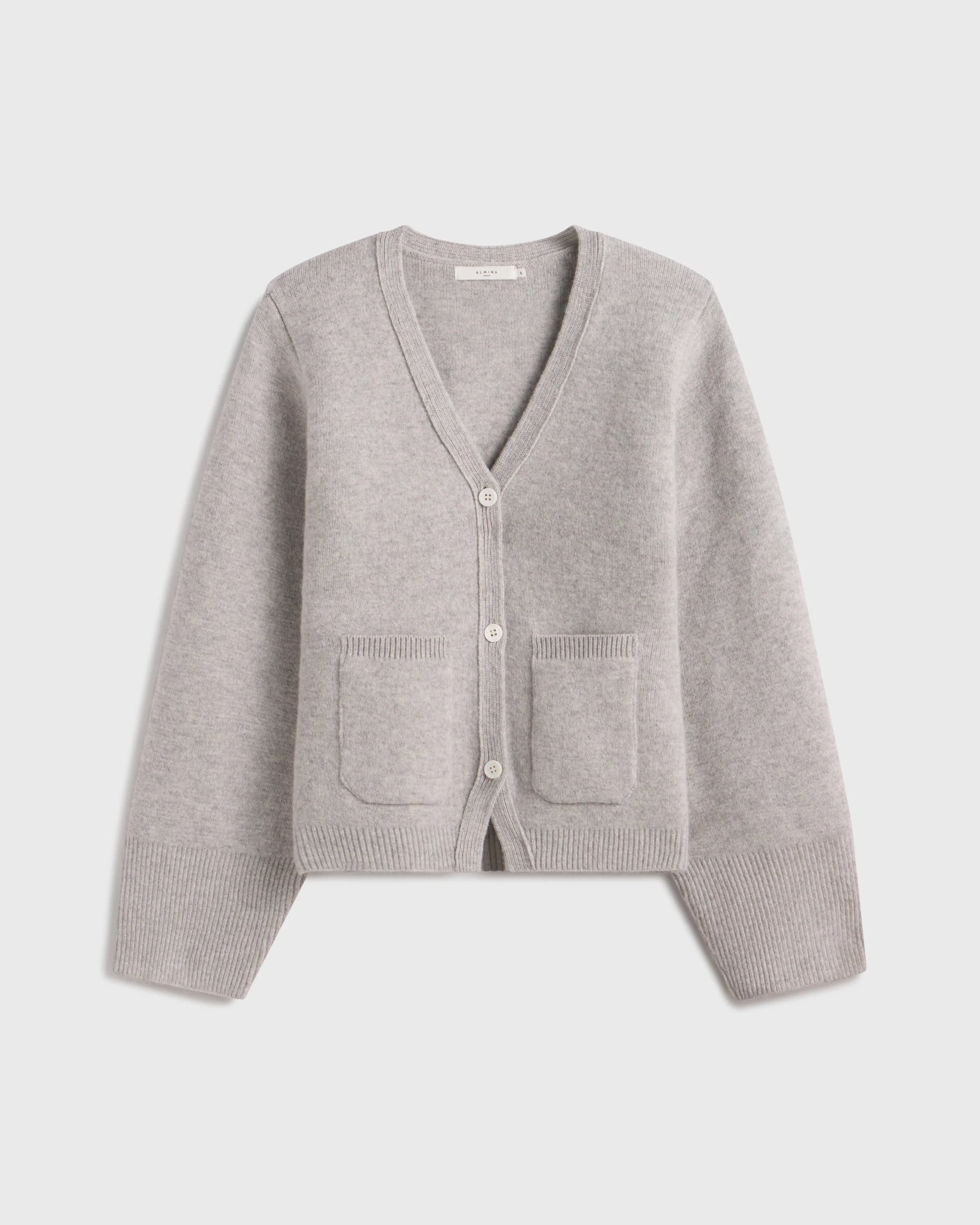 Almina Concept Light Grey V-Neck Cardigan