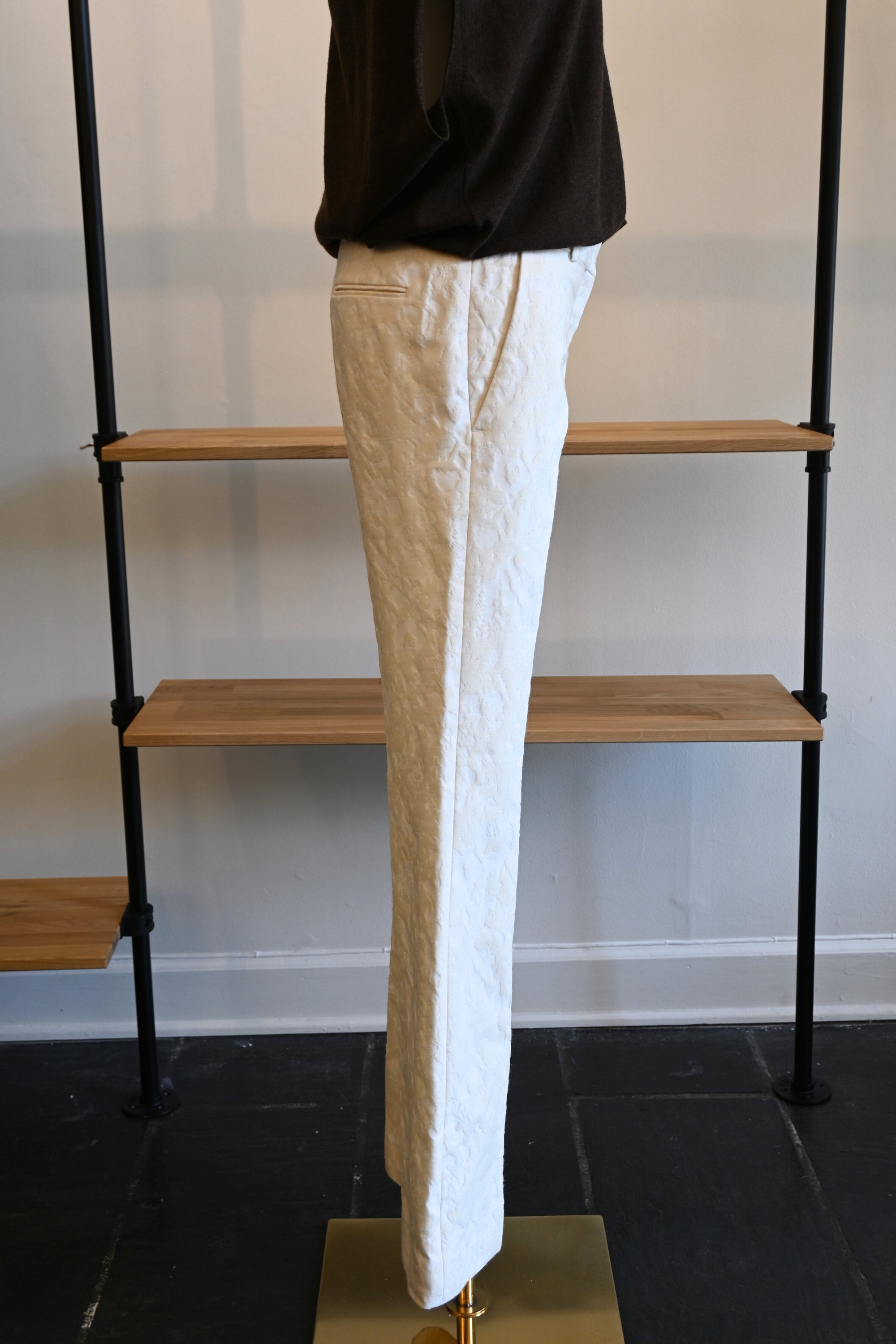 Celine Off-White Textured Pants