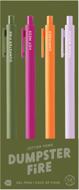 Dumpster Fire Set of 4 Pens