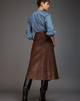 Love Binetti Kaia Leather Skirt