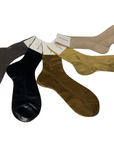 Maria La Rosa Gold Laminated Ribbed Socks