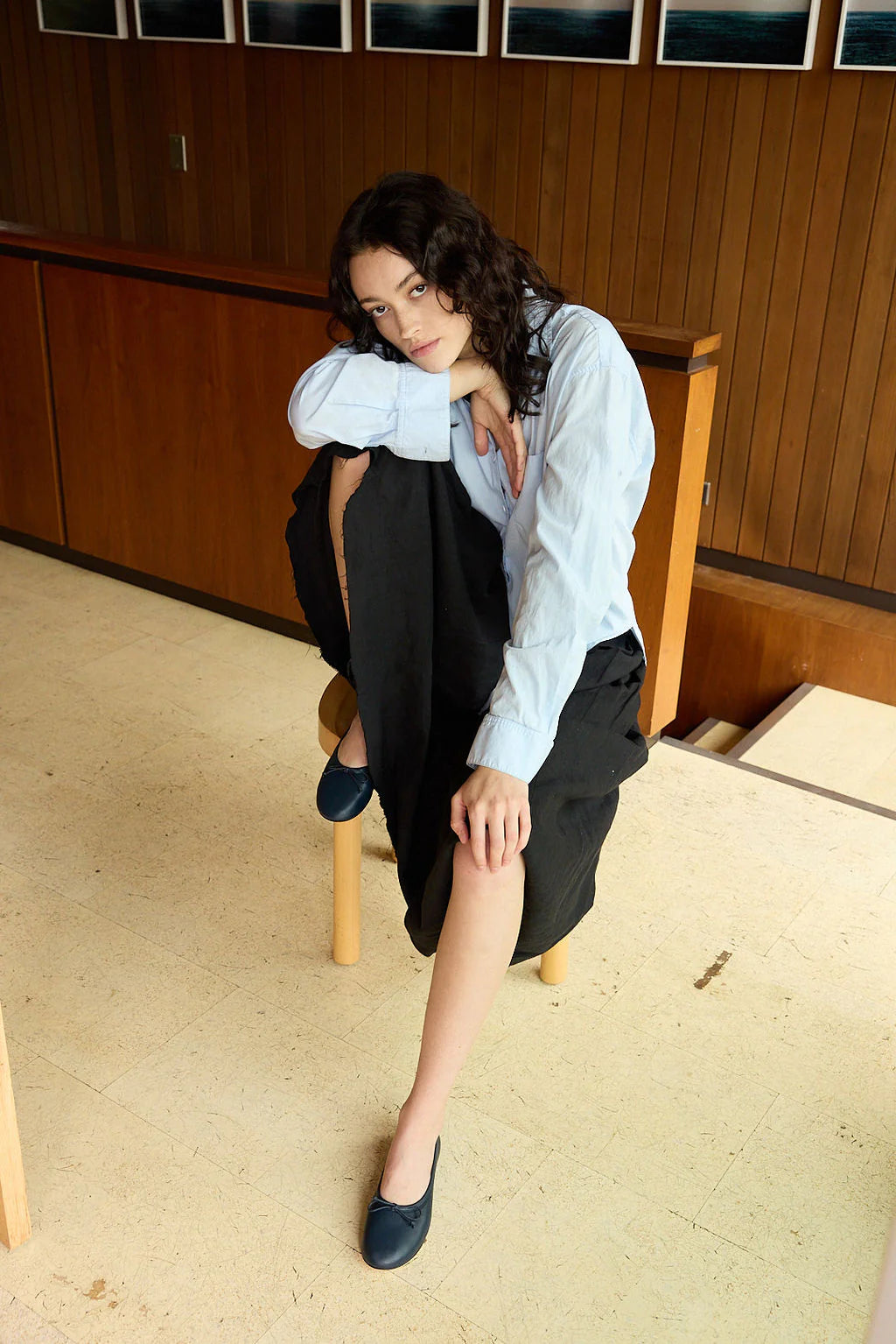 Jamie Haller Navy Ballet Slipper