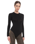 Wolford Black Round Neck Bodysuit
