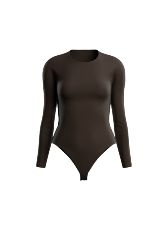 Wolford Chocolate Round Neck Bodysuit