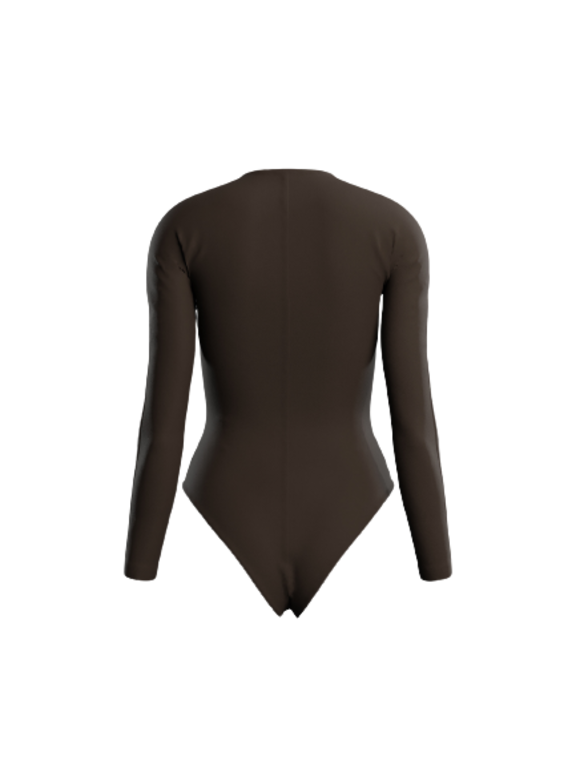 Wolford Chocolate Round Neck Bodysuit