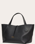 Liffner Black Leather Zip Penne Tote