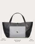 Liffner Black Leather Zip Penne Tote