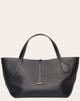Liffner Black Leather Zip Penne Tote