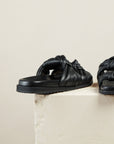 Dear Frances Black Tye Slides