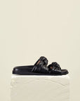 Dear Frances Black Tye Slides