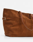 Flattered Lesley Tote Shoulder Bag Suede Bourbon