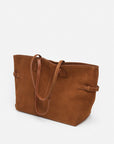 Flattered Lesley Tote Shoulder Bag Suede Bourbon