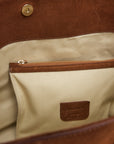 Flattered Lesley Tote Shoulder Bag Suede Bourbon