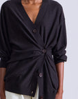 Apiece Apart Drippy Tissue Cardigan in Deep Espresso