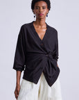 Apiece Apart Drippy Tissue Cardigan in Deep Espresso