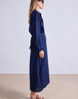 Alessandra Navy Sarong Shirt Dress