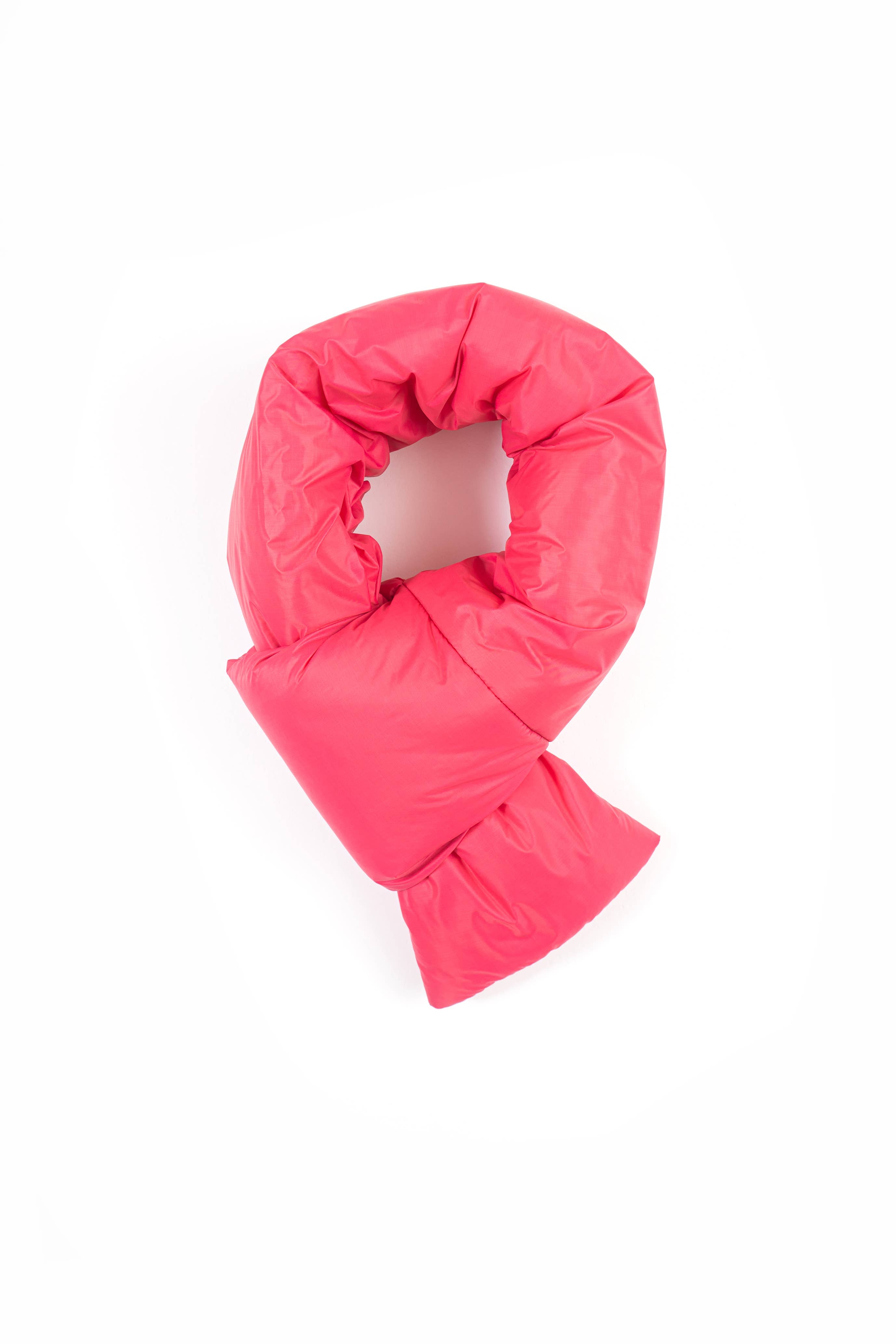 Mini padded water repellent nylon scarf: Rosso